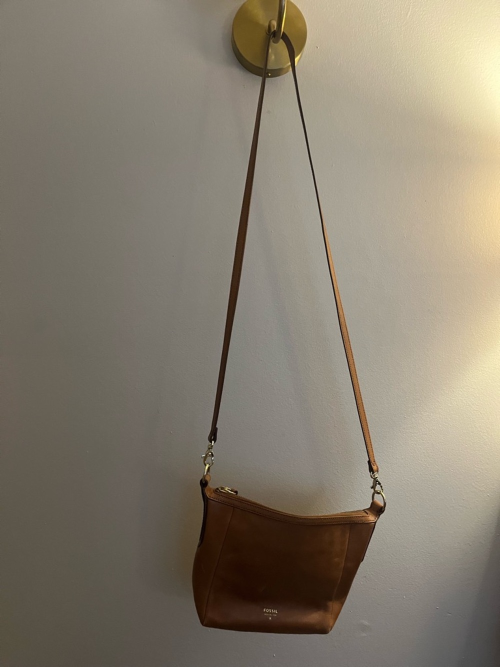 Small Fossil Leather Crossbody Bag